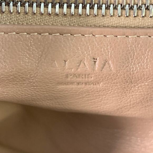 ALAIA Brown Embossed Patent Leather Top Handles Shoulder Handbag - Picture 5 of 8